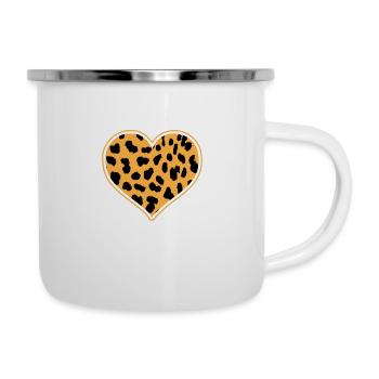 Leopard Endes - Emaille-Tasse - Weiß - Rechts