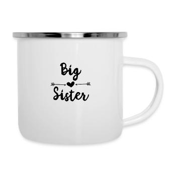Große Schwester - Emaille-Tasse - Weiß - Rechts