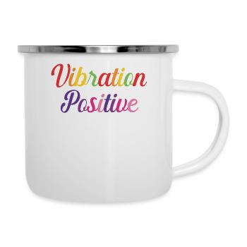 T-shirt vibration positive. - Tasse émaillée - blanc - Droite