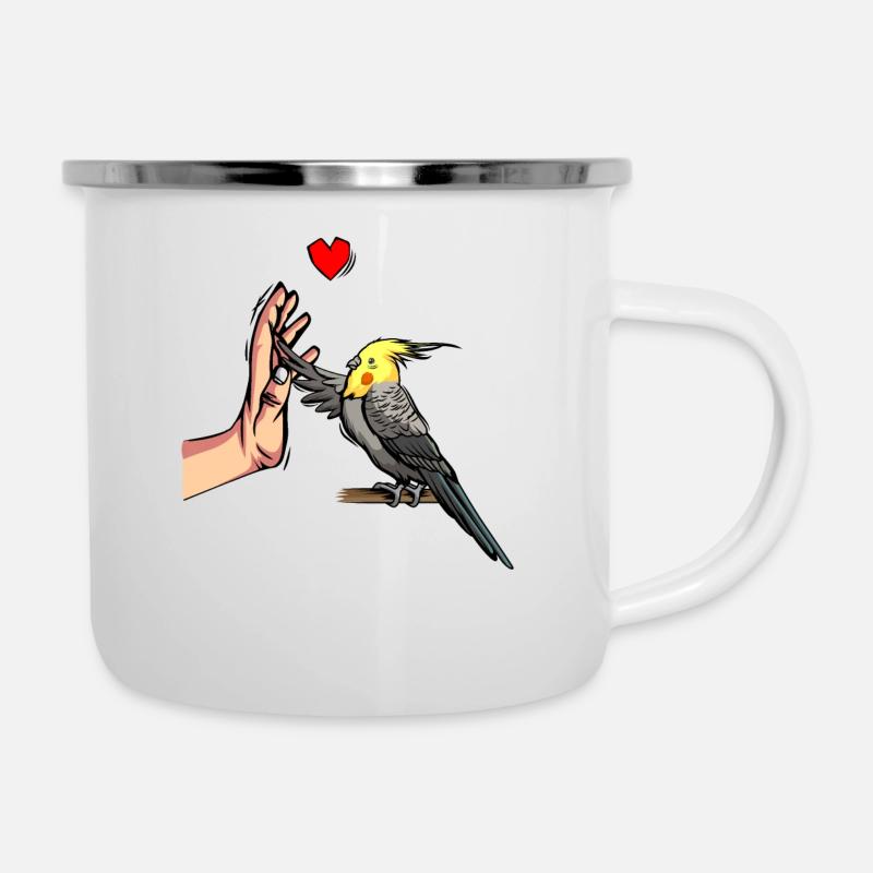 Nymphensittich amour oiseau perroquet - Tasse émaillée - blanc