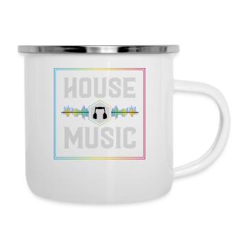 House music, House music Party, Rave, - Tasse émaillée - blanc - Droite