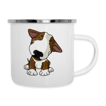 Happy Bullterrier Puppy Brown - Camper Mug - white - Right