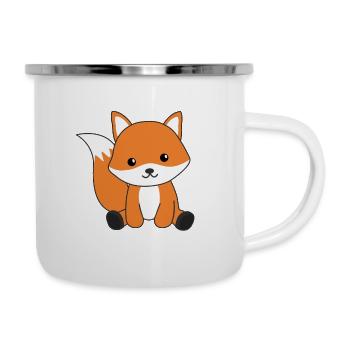 Fuchs süßes Waldtier Füchse Rotfuchs - Emaille-Tasse - Weiß - Rechts