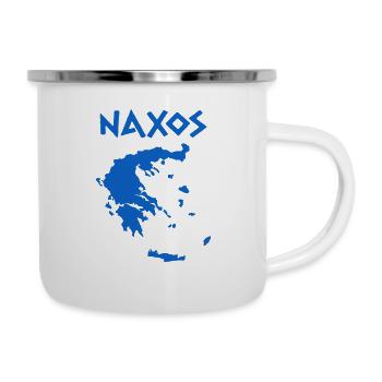 Naxos Greece - Emaille-Tasse - Weiß - Rechts