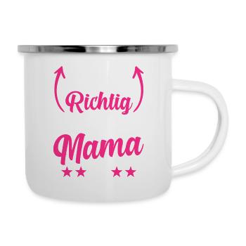 So Sieht eine Richtig Coole Mama Aus - Emaille-Tasse - Weiß - Rechts