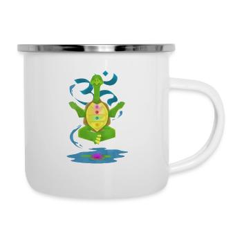 Yoga travail sport tortue méditation - Tasse émaillée - blanc - Droite