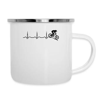 VTT Heartbeat Downhill battement de coeur mtb Mou - Tasse émaillée - blanc - Droite