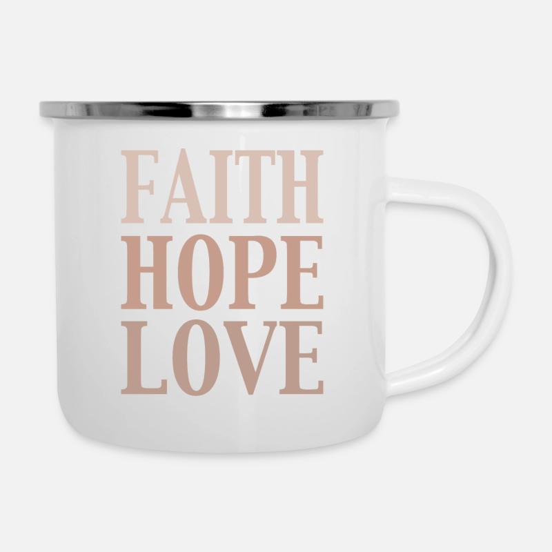 glaube liebe hoffnung - Emaille-Tasse - Weiß
