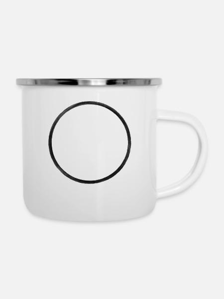 Kreis Acryl - Emaille-Tasse - Weiß