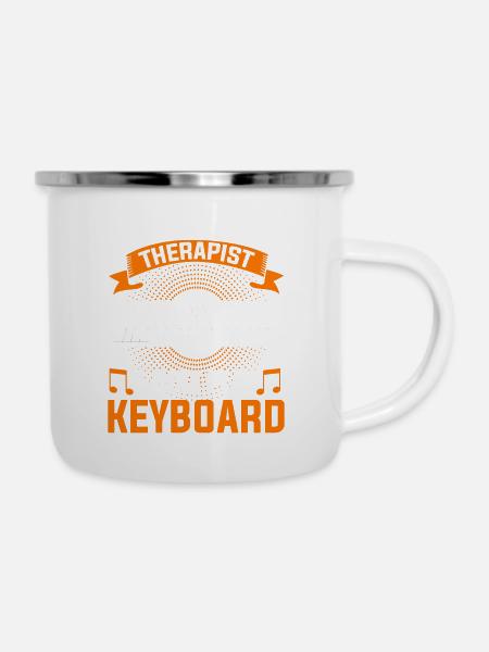 Keyboard Keyboarder Keyboarding Musiker - Emaille-Tasse - Weiß