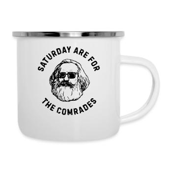Comrades Geschenk Karl Marx Marxismus Chemnitz - Emaille-Tasse - Weiß - Rechts