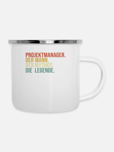 Projektmanager Mann Mythos Legende - Emaille-Tasse - Weiß