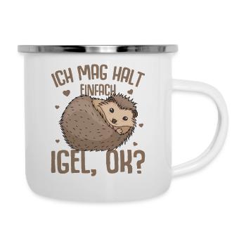 Igel - Emaille-Tasse - Weiß - Rechts