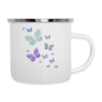 Papillon Papillon Animal Couleur colorée - Tasse émaillée - blanc - Droite
