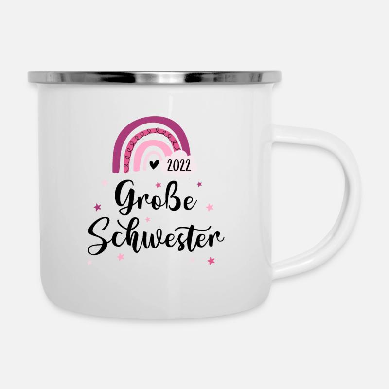 Große Schwester 2022 - Emaille-Tasse - Weiß