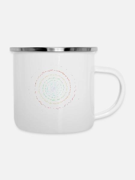 Regenbogen Kreisel Selbst gestalten - Emaille-Tasse - Weiß