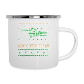 Whos This Freak Ugly Halloween 2021 Partnerlook - Emaille-Tasse - Weiß - Rechts