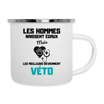 Les meilleurs deviennent véto - Tasse émaillée - blanc - Droite