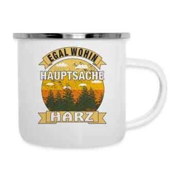 HAUPTSACHE HARZ - Emaille-Tasse - Weiß - Rechts