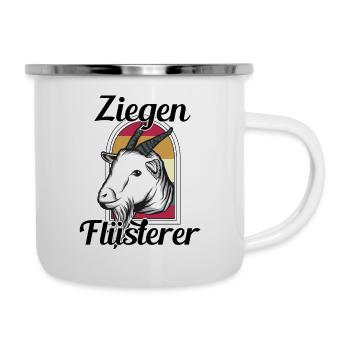 Ziege - Emaille-Tasse - Weiß - Rechts