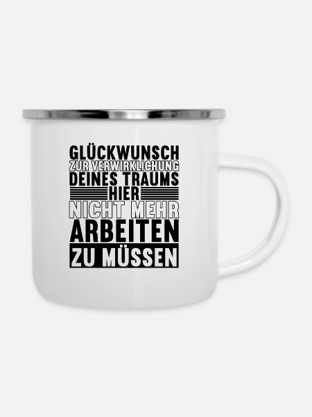 Abschiedsgeschenk Kollegen Jobwechsel - Emaille-Tasse - Weiß