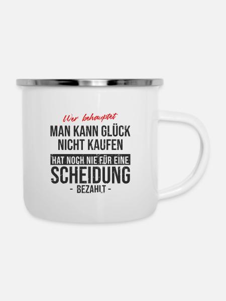 Scheidung - Emaille-Tasse - Weiß
