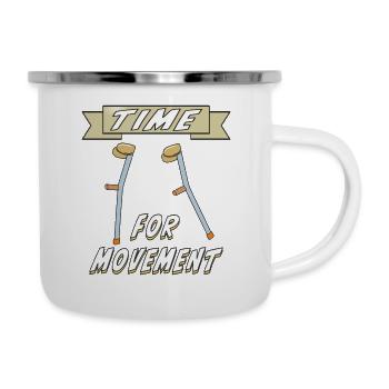 KRÜCKEN TIME FOR MOVEMENT - Emaille-Tasse - Weiß - Rechts