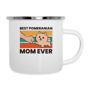 Meilleure mère de Poméranie de tous les temps - Tasse émaillée - blanc - Droite