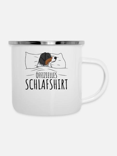 Australian Shepherd - Emaille-Tasse - Weiß