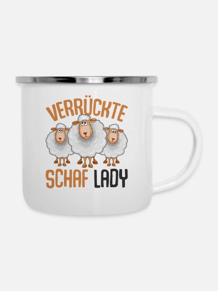 Schaf - Emaille-Tasse - Weiß