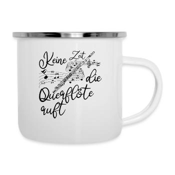 Querflöte - Emaille-Tasse - Weiß - Rechts