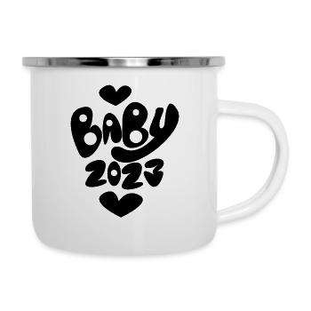Baby 2023 - Emaille-Tasse - Weiß - Rechts