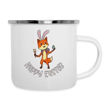 Fox with rabbit ears - Happy Easter - Camper Mug - white - Right