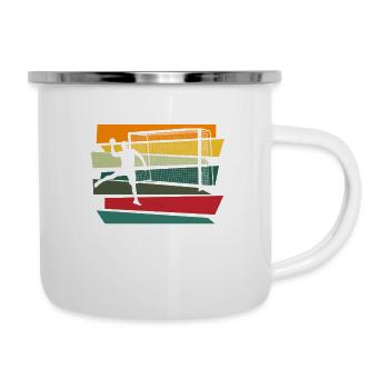 Handball Handballer Handballspieler Trainer - Emaille-Tasse - Weiß - Rechts