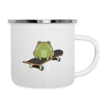 Funny Frog Skateboard Cool Frog Lover Amphibian - Camper Mug - white - Right