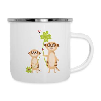 Edmännchen mit Glück - Emaille-Tasse - Weiß - Rechts