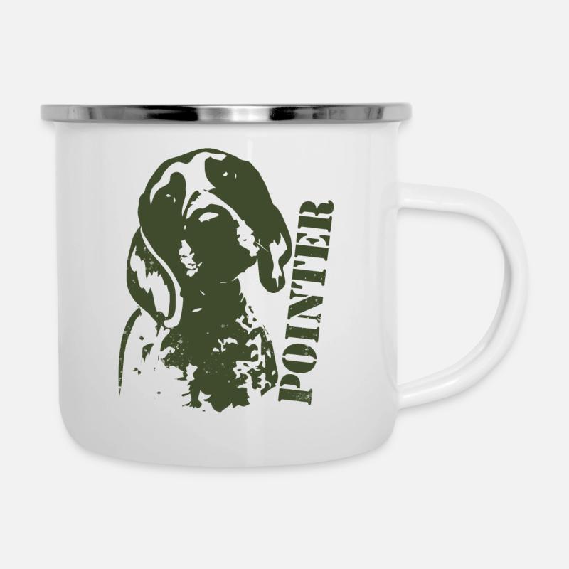pointer Jagdhund - Emaille-Tasse - Weiß