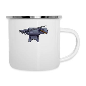Mittelalter Waffenschmied - Blacksmith - Emaille-Tasse - Weiß - Rechts