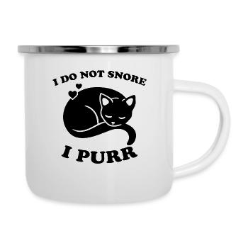 Purring Snoring Funny Saying Cat Gift - Camper Mug - white - Right
