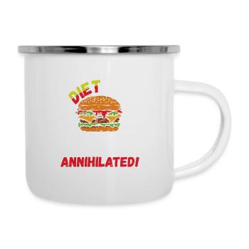 here i come diet prepare to be annihilated - Emaille-Tasse - Weiß - Rechts