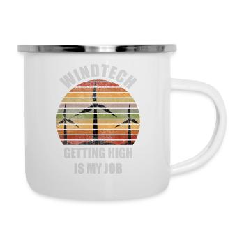 Windrad erneuerbarer Energie - Emaille-Tasse - Weiß - Rechts