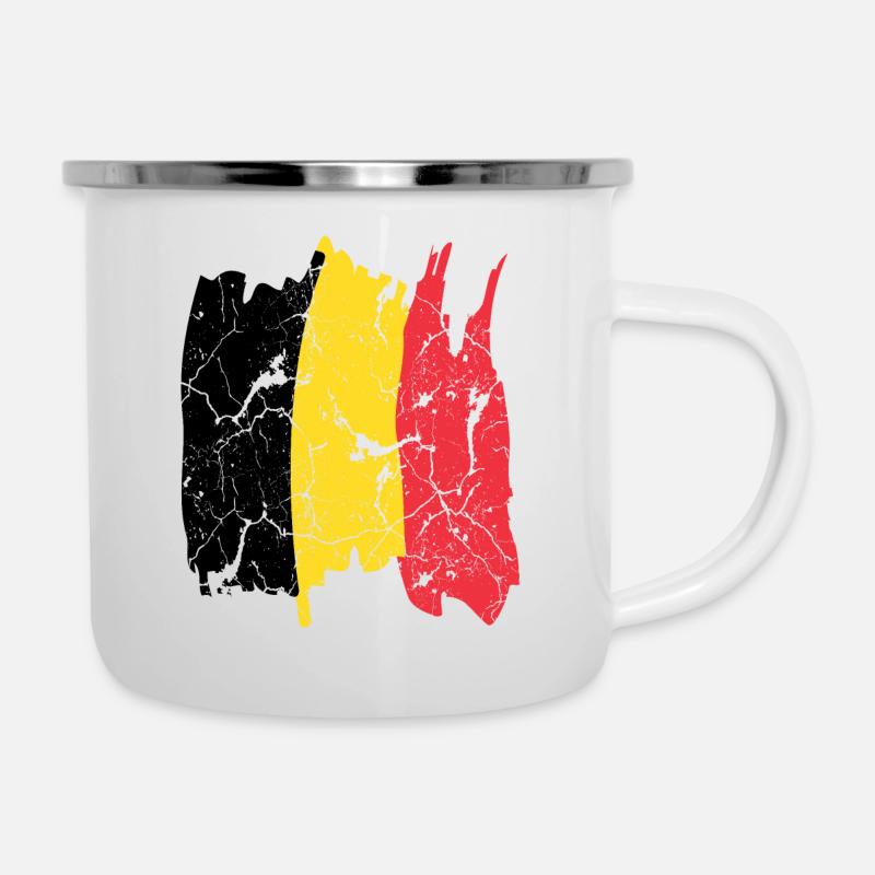 Belgium Flag - Camper Mug - white