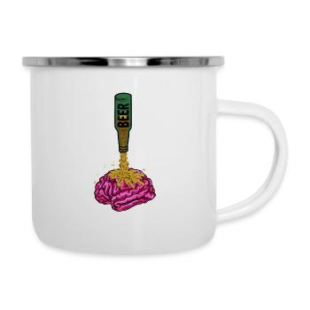 Shut Up Brain - Emaille-Tasse - Weiß - Rechts