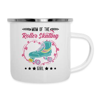 Roller Skate Girl Mama Patinage artistique - Tasse émaillée - blanc - Droite