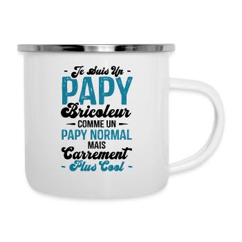 Papy bricoleur comme un papy normal - Tasse émaillée - blanc - Droite