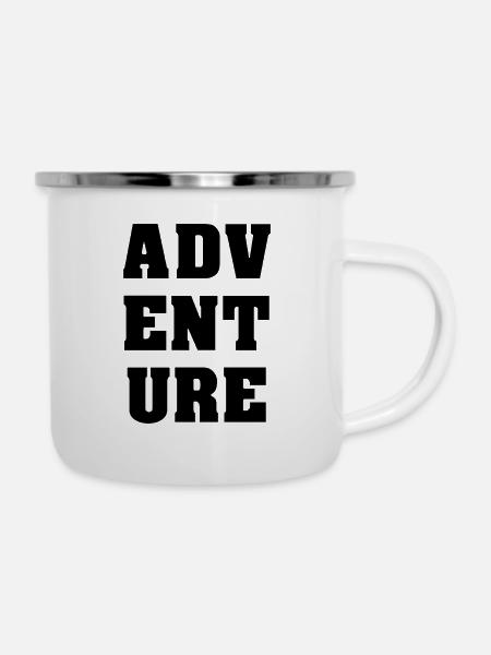 Adventure - Emaille-Tasse - Weiß
