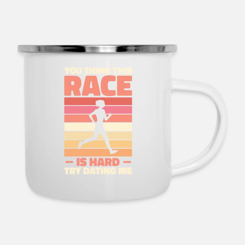 Jogger Läufer Marathon Joggen Langlauf - Emaille-Tasse - Weiß