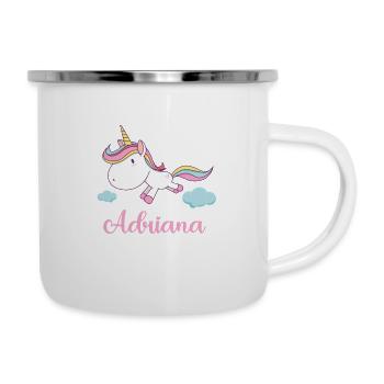 ADRIANA Pink Unicorn Novelty - Emaille-Tasse - Weiß - Rechts