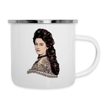 Kaiserin Elisabeth von Österreich - Hipster Sissi - Emaille-Tasse - Weiß - Rechts