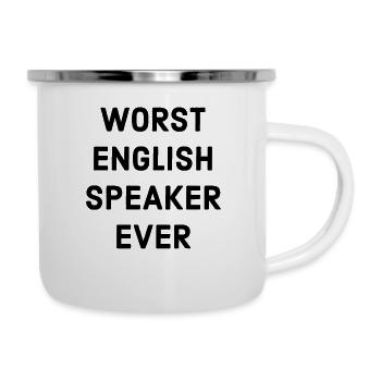 Pire dicton anglophone - Tasse émaillée - blanc - Droite